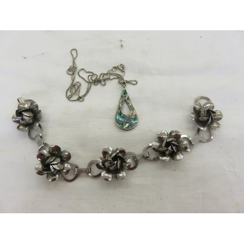 117 - Silver Bracelet and Silver Pendant on Chain