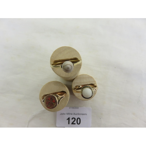 120 - Three 9ct. Gold Rings