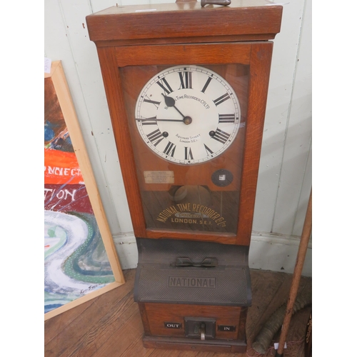 National Time Recorder Company Cased Stamp Clock