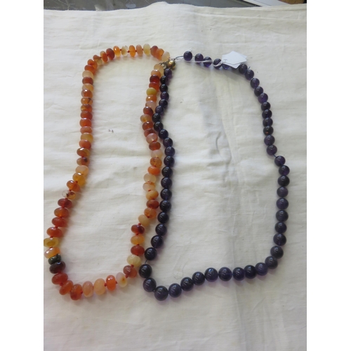 95 - Amethyst and Amber Type Beads