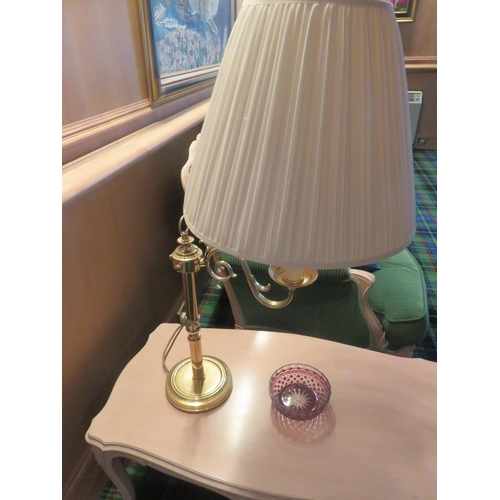 108 - Pair of brass reproduction table lamps