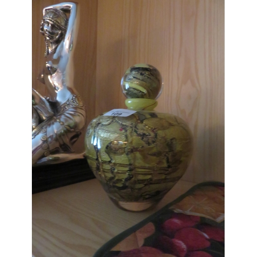 109 - Modern Art Glass Vase and stopper