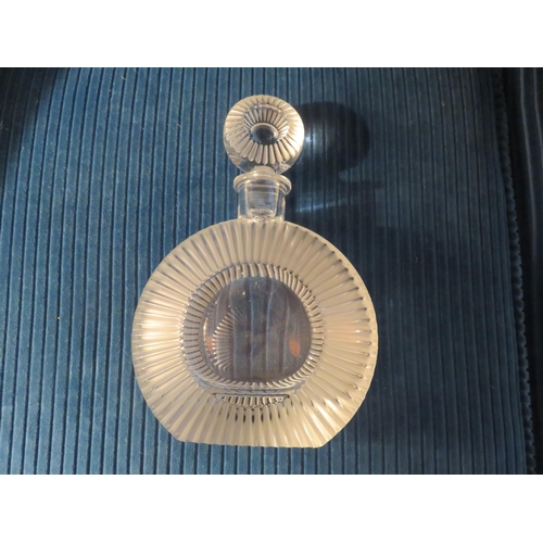 70 - Circle Embossed French Glass Decanter and Stopper