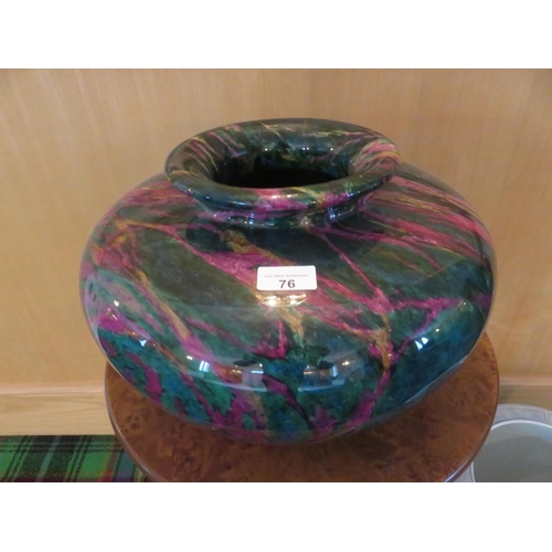 76 - Heavy Multi coloured Composite Squat Vase