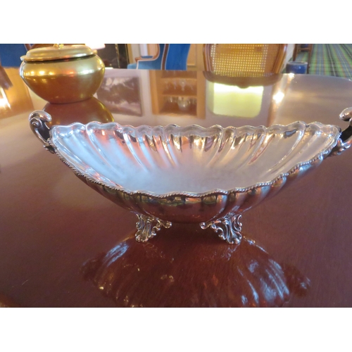 89 - Modern Lozenge shaped two handled Silver Basket