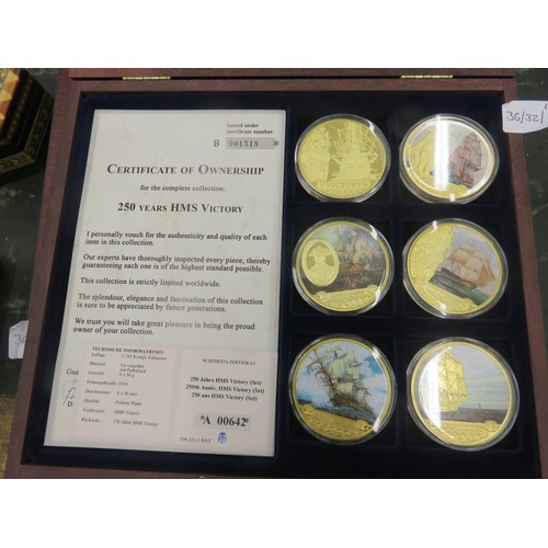 221 - Six Coin Plated Set - 250 Years of HMS Victory and 4 Coin Plated Set - 70th Anniversary of D-Day.