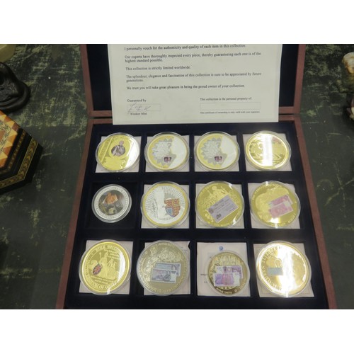 225 - Six Coin Plated Set - British Banknotes and Mixed Twelve Coin Plated Set