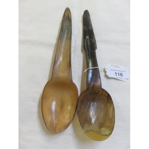 116 - Two Early Orkney Horn Spoons