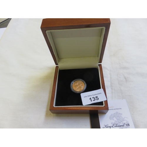 135 - Boxed Edward V11 Gold Sovereign