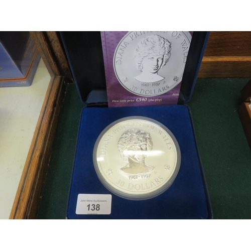 138 - Cased 1997 Diana Princess of Wales One Kilo Silver Coin