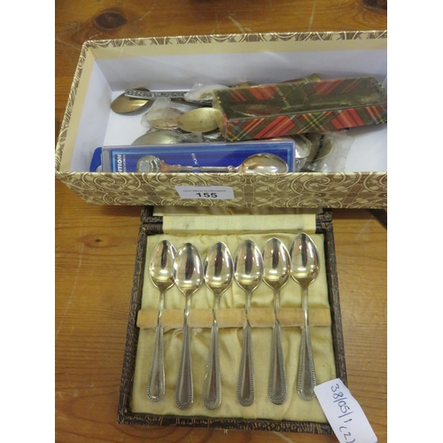 155 - Quantity of Cased and Loose Plated Spoons