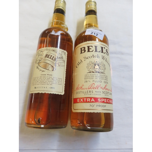 212 - Two Bottles - Bells 1976 Scotch Whisky