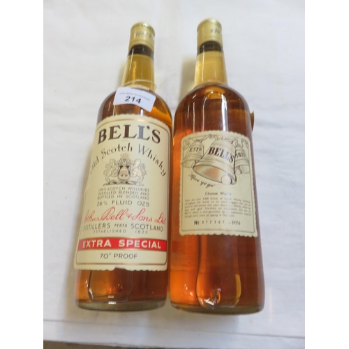 214 - Two Bottles - Bells 1976 Scotch Whisky