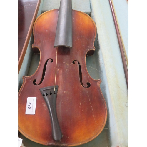 390 - Cased Violin