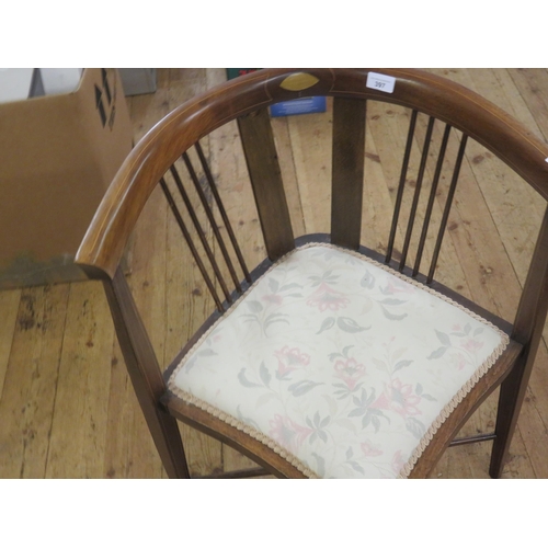 397 - Inlaid Mahogany Corner Chair