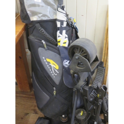 418 - Golf Bag and Clubs and a Power Caddy