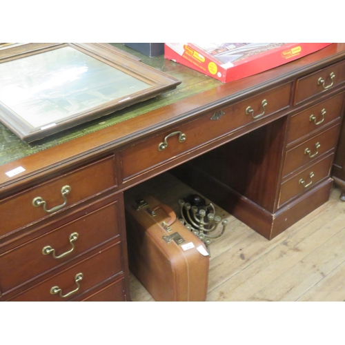 429 - Double Pedestal Large Leather Top Mahogany Desk