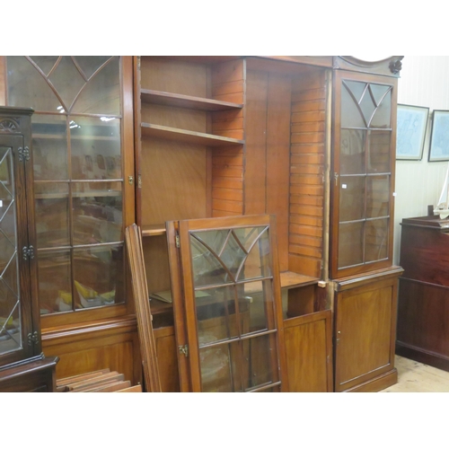 436 - Large Antique Mahogany and Glazed Breakfront Bookcase