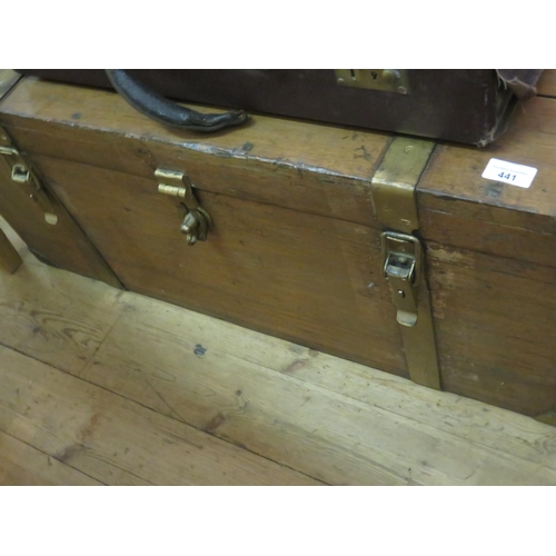 441 - Wooden and Metal Chest