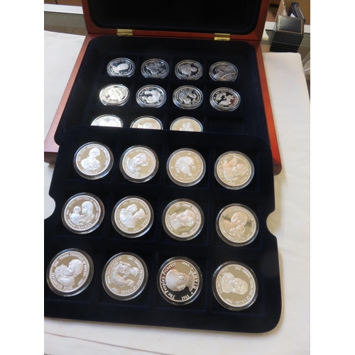 72 - Case Containing 23 Princess Diana Silver Coins