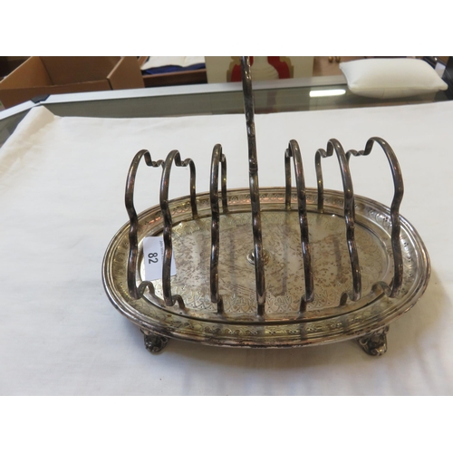 82 - Victorian  Silver Toast Rack 14.5 Troy Oz Approx, London 1884.