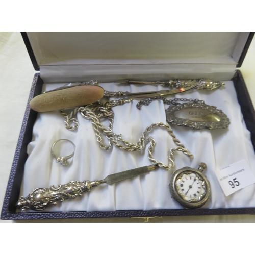 95 - Mixed Lot of Silver including a Silver Continental Pocket Watch