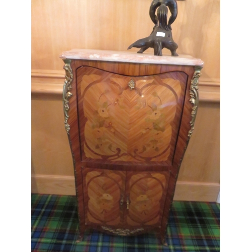 180 - French Marquetry Bureau/Marble Top Cabinet  Starting Bid 50 GBP.