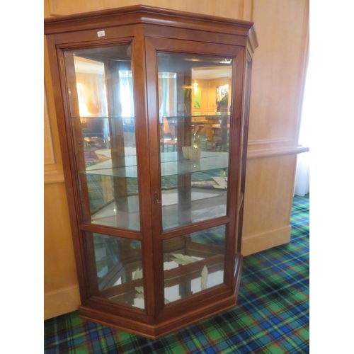 186 - Mahogany Glazed Mirror Back Single Door Display Cabinet, 70 x 57 ins.Starting Bid 30 GBP