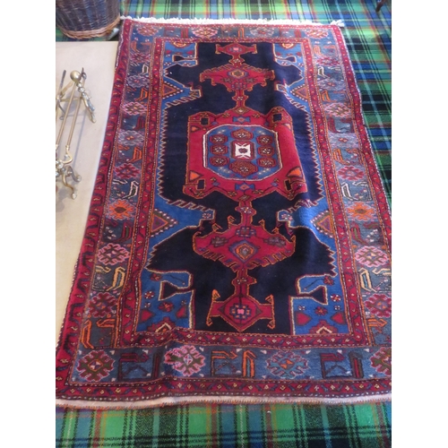 199 - Persian Taram Rug centre medallion design on blue ground, 80ins long x 51 ins. wideStarting Bid 60 G... 