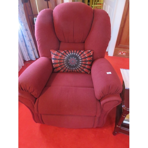 210 - Red Upholstered Electric Reclining ChairStarting Bid 10 GBP