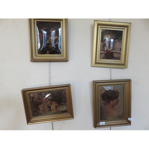20 - Four Gilt Framed Crystoleum Pictures