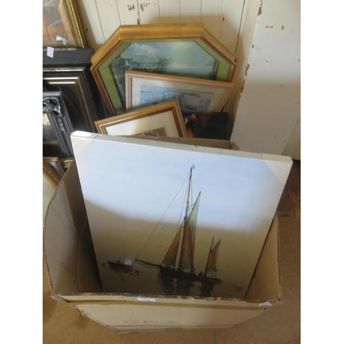 438 - Two boxes of assorted Pictures