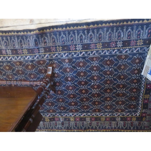 447 - Fringed Middle Eastern Rug on Brown Ground