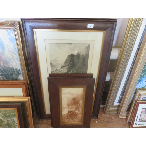 5 - Five Victorian Oak Framed Prints