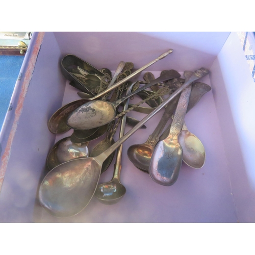 77 - Quantity of Silver Spoons, some plated