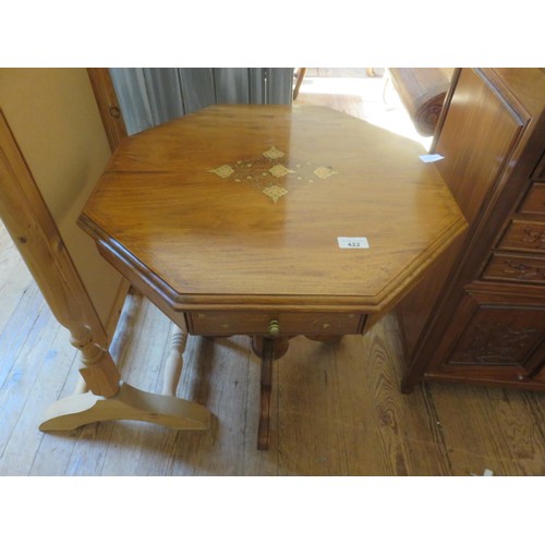 422 - Brass Inlaid Octagonal Occasional Table