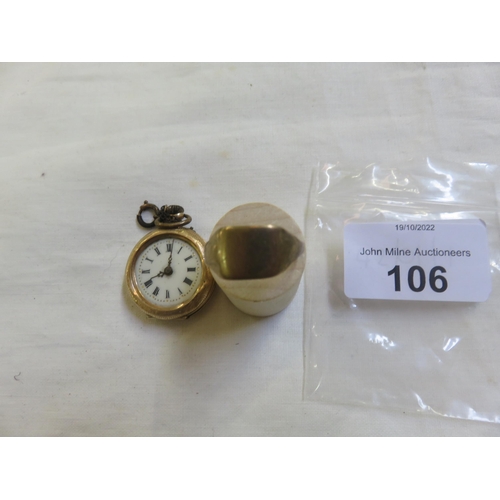 106 - 9ct. Gold Signet Ring and 14ct. Gold Cased Pocket Watch