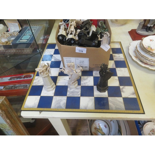 170 - Chess Set and Board