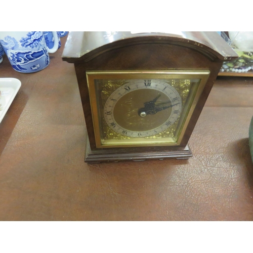 197 - Mahogany and Brass Mantel Clock