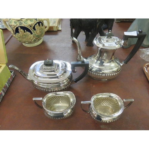 201 - Four Piece Plated Tea Set