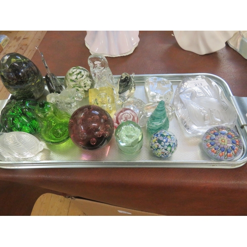 212 - Tray of Paperweights