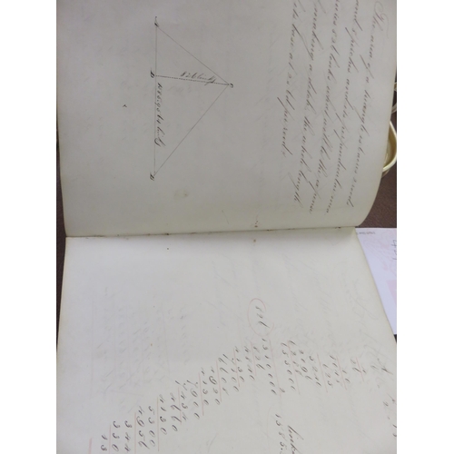 213 - One volume late 19th Century Maths examples, Half Calf, loose and worn