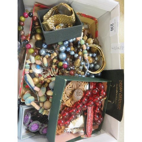 230 - Large box of loose costume jewellery