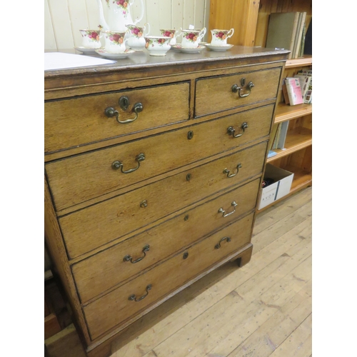 375 - Oak four long, two short chest of drawers