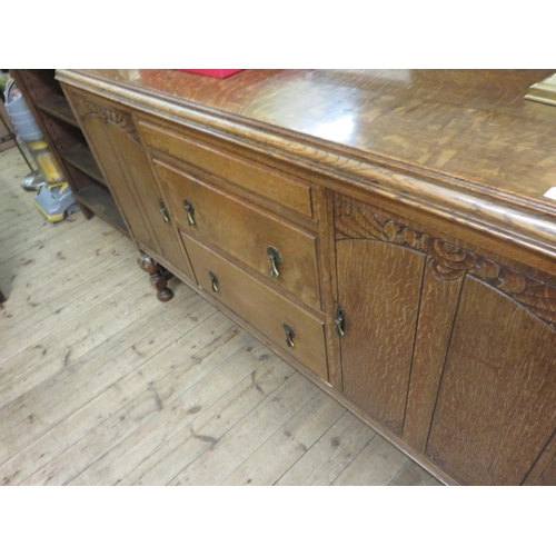 390 - Carved Oak Sideboard