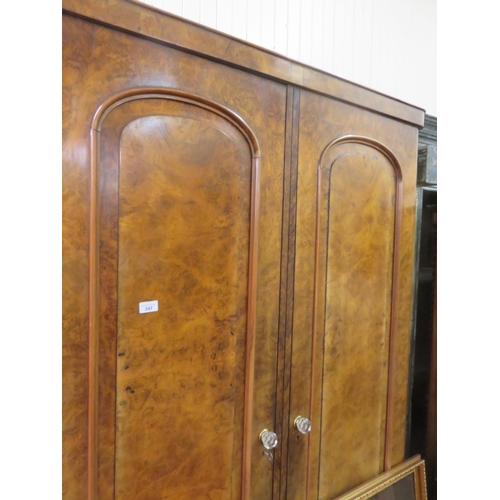 397 - Victorian walnut two door wardrobe