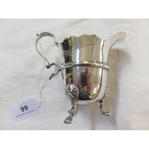 66 - London Silver Cream Jug 3.5 Troy Oz Approx.