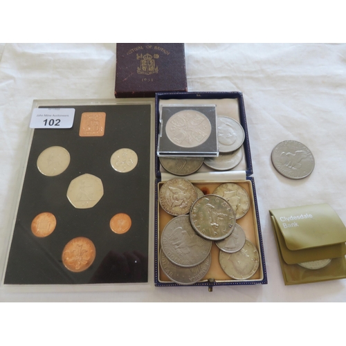 102 - Quantity of American Coins, Festival of Britain 1971 Set etc.