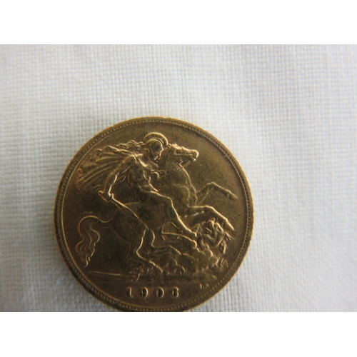 126A - 1906 Gold Half Sovereign