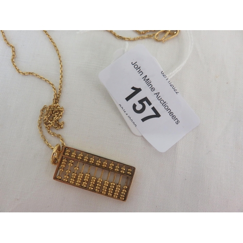 157 - Abacus Pendant on 22ct. Gold Chain